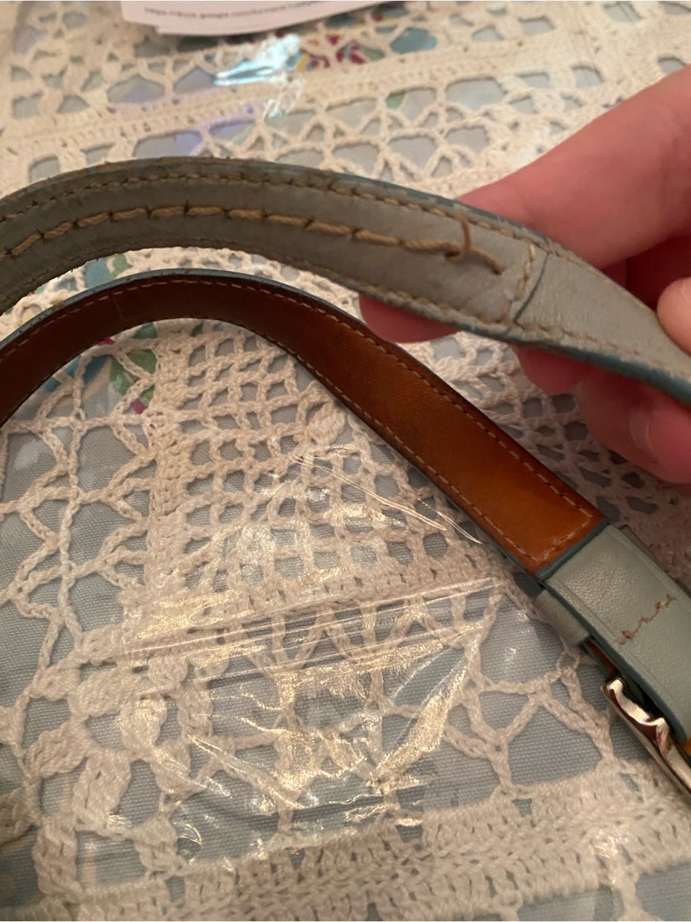 Coach Signature Canvas and Suede Tote Bag in Light Sky Blue **READ DESCRIPTION** - Picture 8 of 13